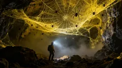 Sieć pajęcza wielkości domu znaleziona w jaskini – ale 111 tysięcy pająków w środku robi coś, co naukowcy uważali za niemożliwe